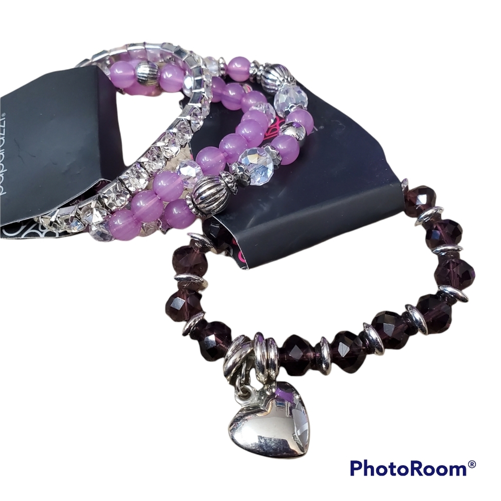 4 purple sparkling bracelets